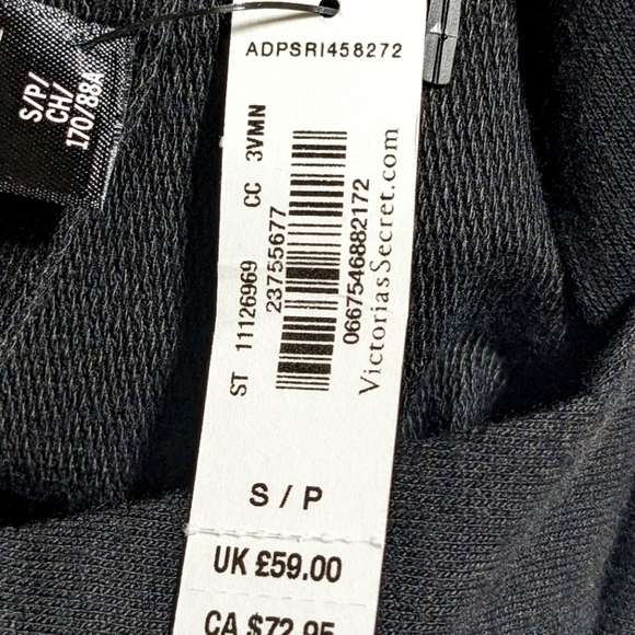 New Victoria Sports Black Long Sleeve Hoodie  Cotton Blend Size Small - Picture 7 of 8